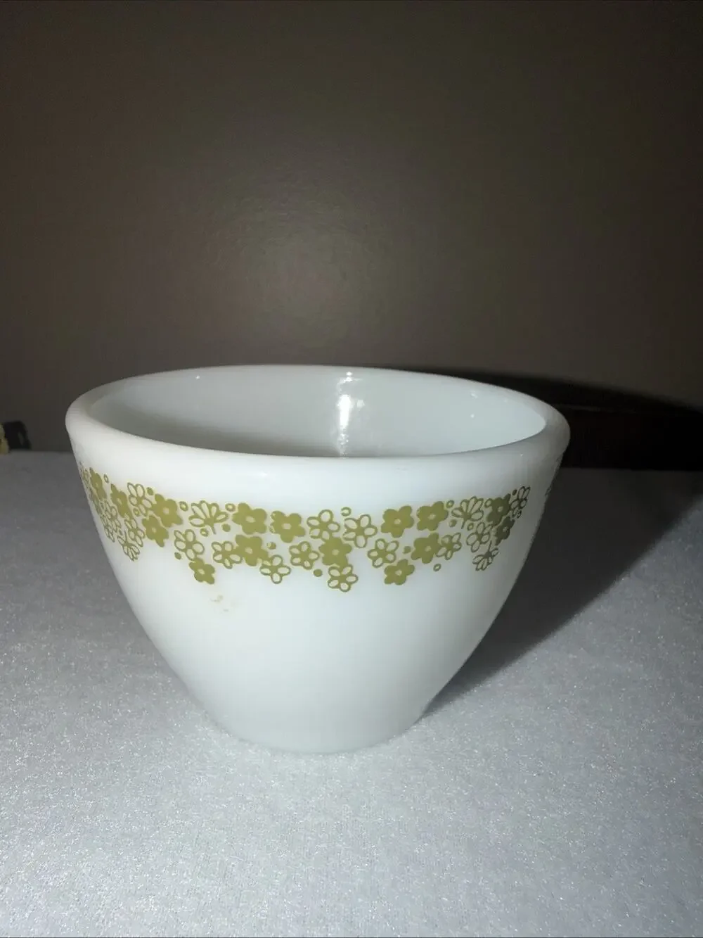 Pyrex Spring Blossom Crazy Daisy Green Sugar Bowl 3.5” W X 2.5”H